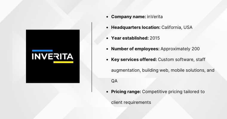 inVerita deliver comprehensive software development and QA services across Australian market