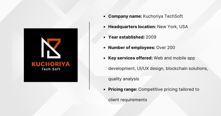 Kuchoriya TechSoft delivering blockchain and mobile solutions with extensive industry experience