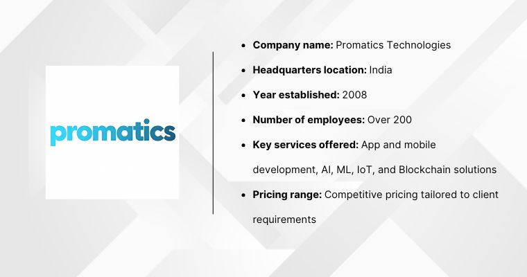 Promatics Technologies providing advanced AI and blockchain solutions for Australian businesses