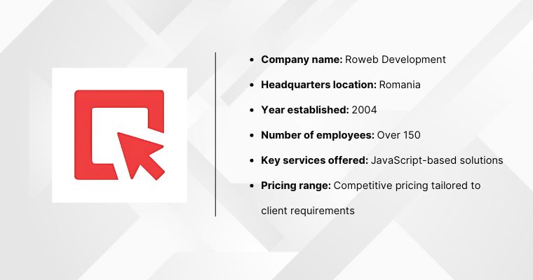 Roweb Development specialize in JavaScript development and web applications for international clients
