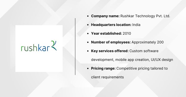 Rushkar Technology specializing custom software development focusing on UI/UX design excellence