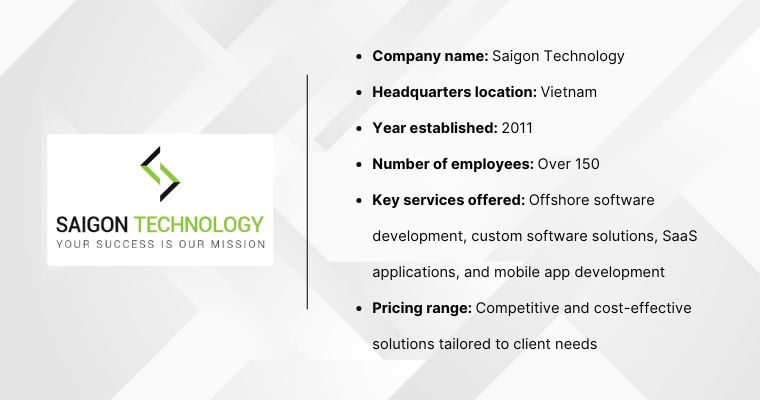 Saigon Technology specializing in custom software and SaaS development since 2011