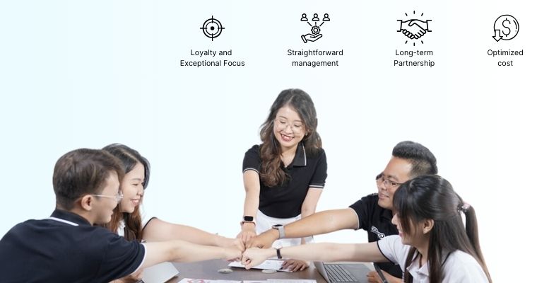 Dedicated software developers integrate into teams, focusing on project success