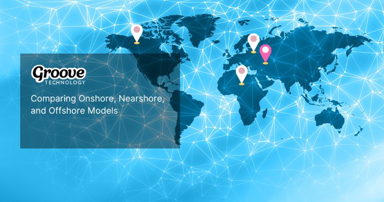 Visual comparison of nearshore, onshore, and offshore software outsourcing models